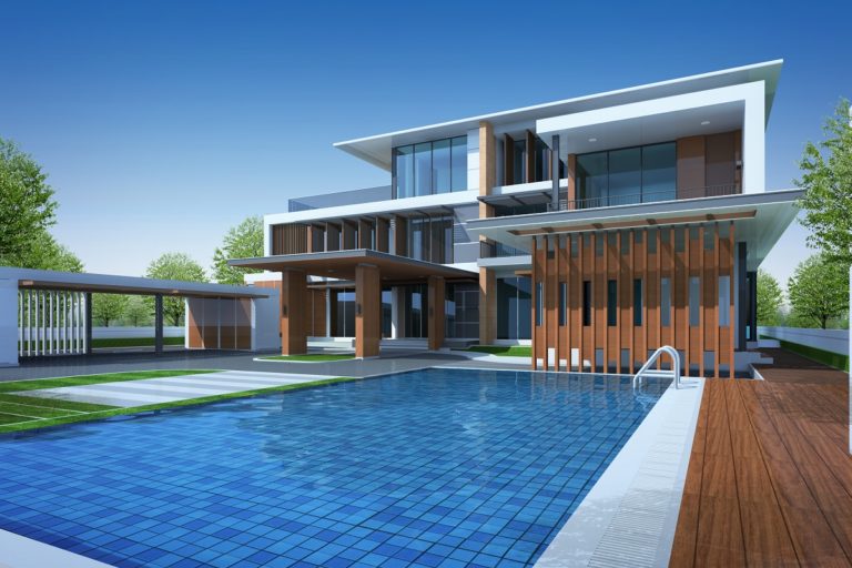 house with swimming pool