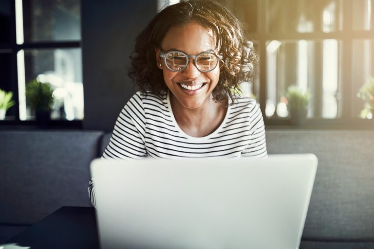 woman working with laptop