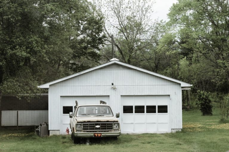 car near a garage