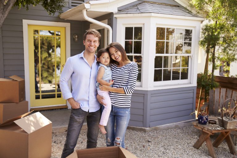 family moving in a new house